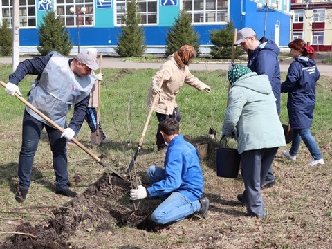 В Мордовии в ходе экологической акции в селе Атемар Лямбирского района высадили 30 молодых саженцев