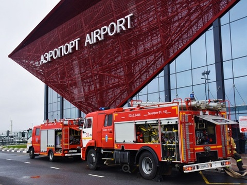 В Саранске провели масштабные учения по тушению пожара в аэропорту