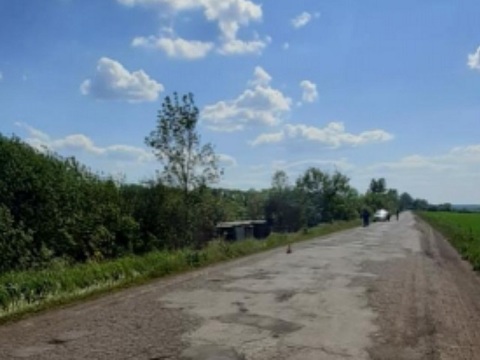 В Мордовии водитель грузовика MAN опрокинулся в кювет