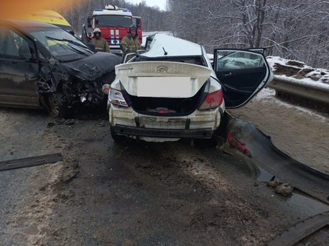 38-летний мужчина погиб в столкновении Hyundai Solaris и Hyundai Н-1 в Мордовии