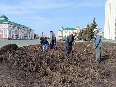 Розарии на Советской площади Саранска приводят в порядок