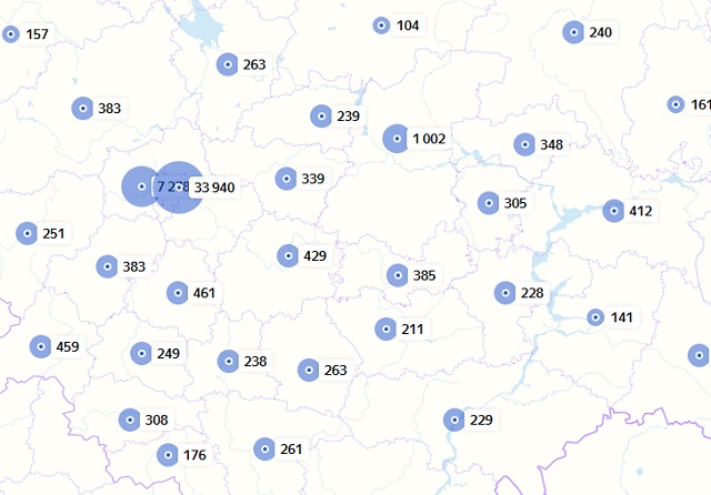 Мордовия: статистика подтвержденных случаев COVID-19 по районам