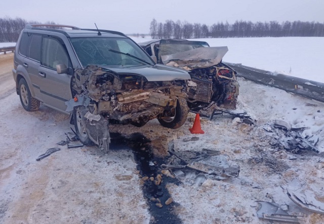 Chevrolet Lacetti столкнулся с Nissan X-Trai в Мордовии, пострадали 3 человека