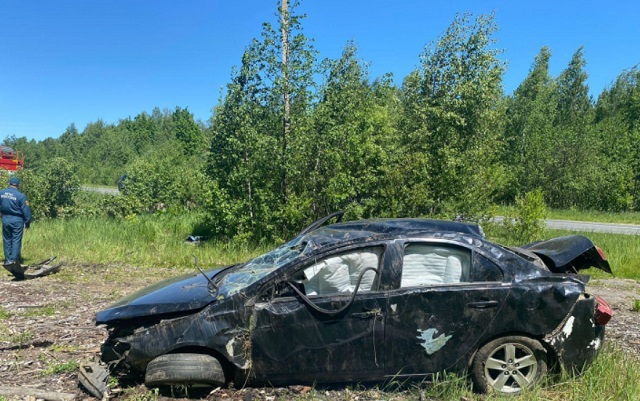 В Мордовии молодой водитель погиб, опрокинувшись на Mitsubishi Lancer