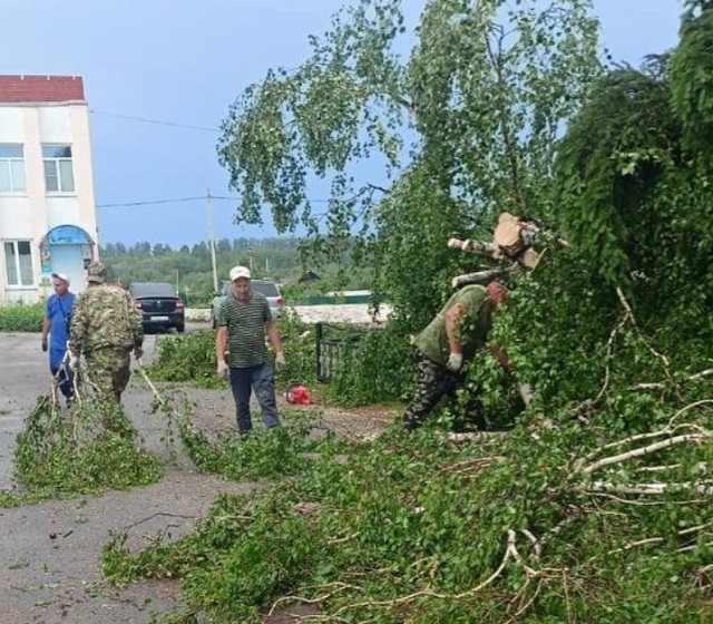 В Саранске ураганный ветер разрушил часть кровли школы и детского сада